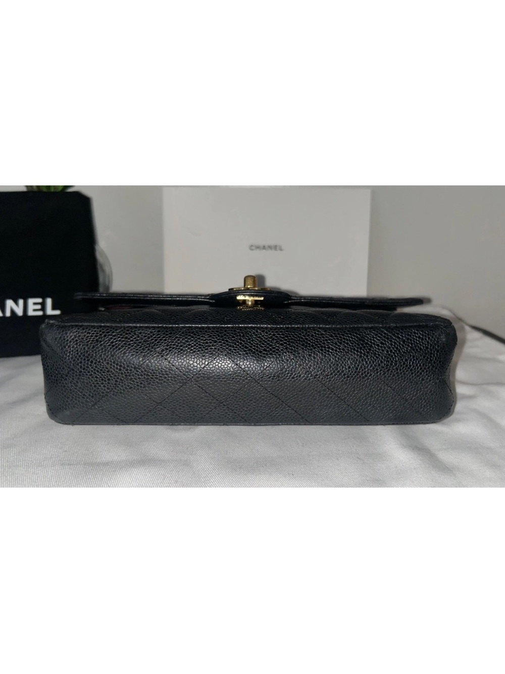 CHANEL Medium Classic Double Flap Caviar Quilted Handbag Black / Gold Hardware - Picture 10 of 16